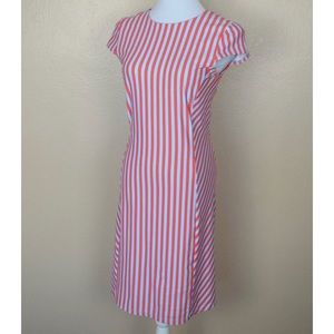 J McLauglin Blue/Coral striped Helena dress